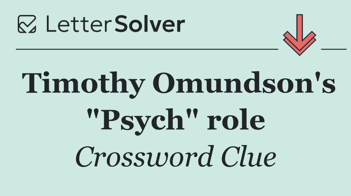 Timothy Omundson's "Psych" role