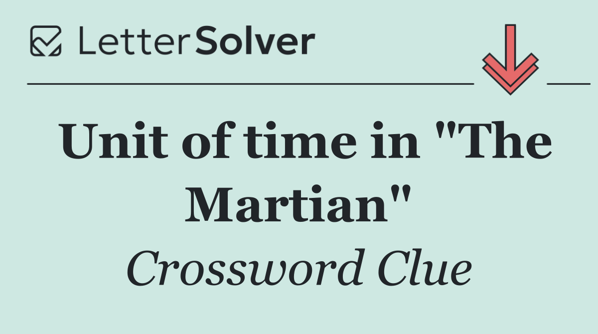 Unit of time in "The Martian"