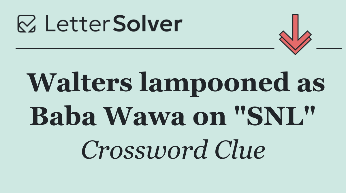 Walters lampooned as Baba Wawa on "SNL"