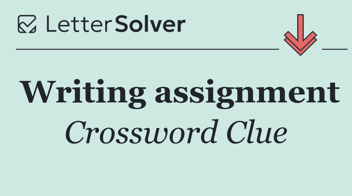 Writing assignment