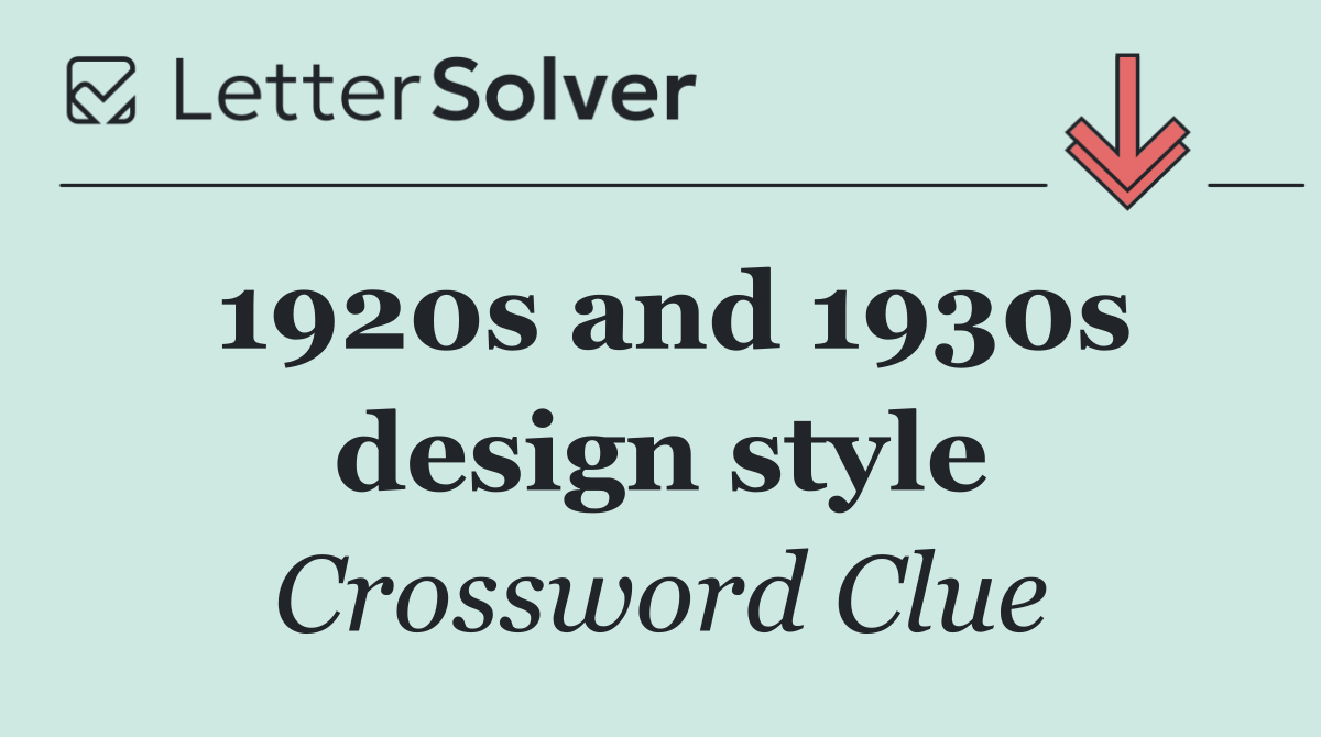 1920s and 1930s design style