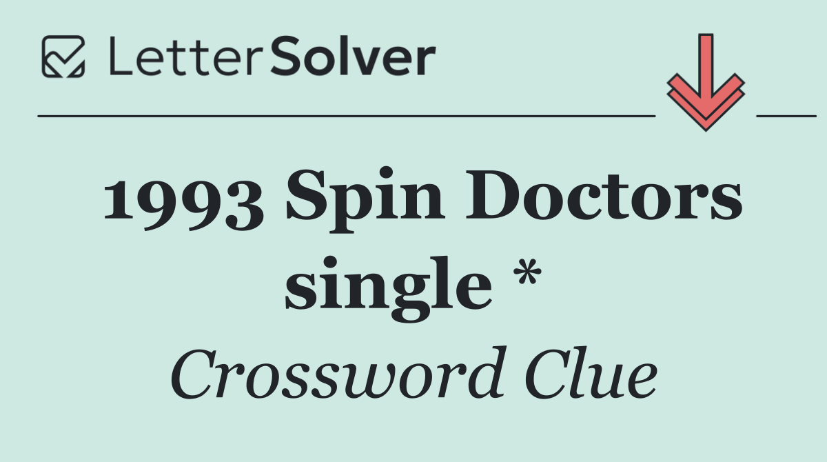 1993 Spin Doctors single *