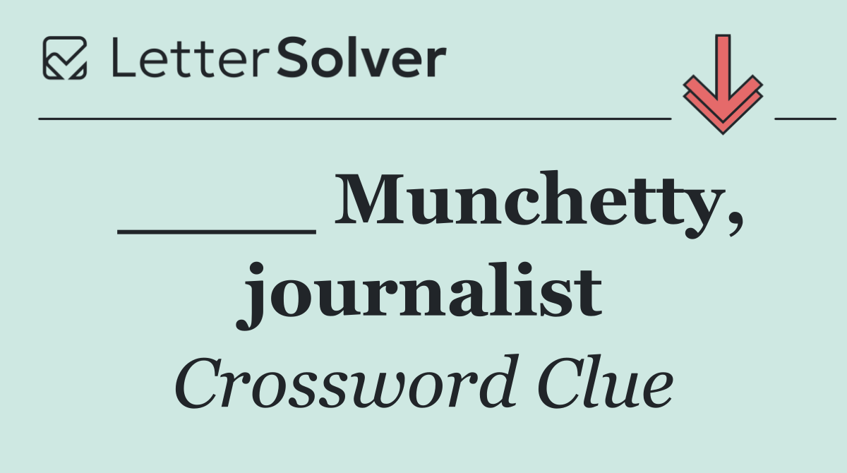 ____ Munchetty, journalist