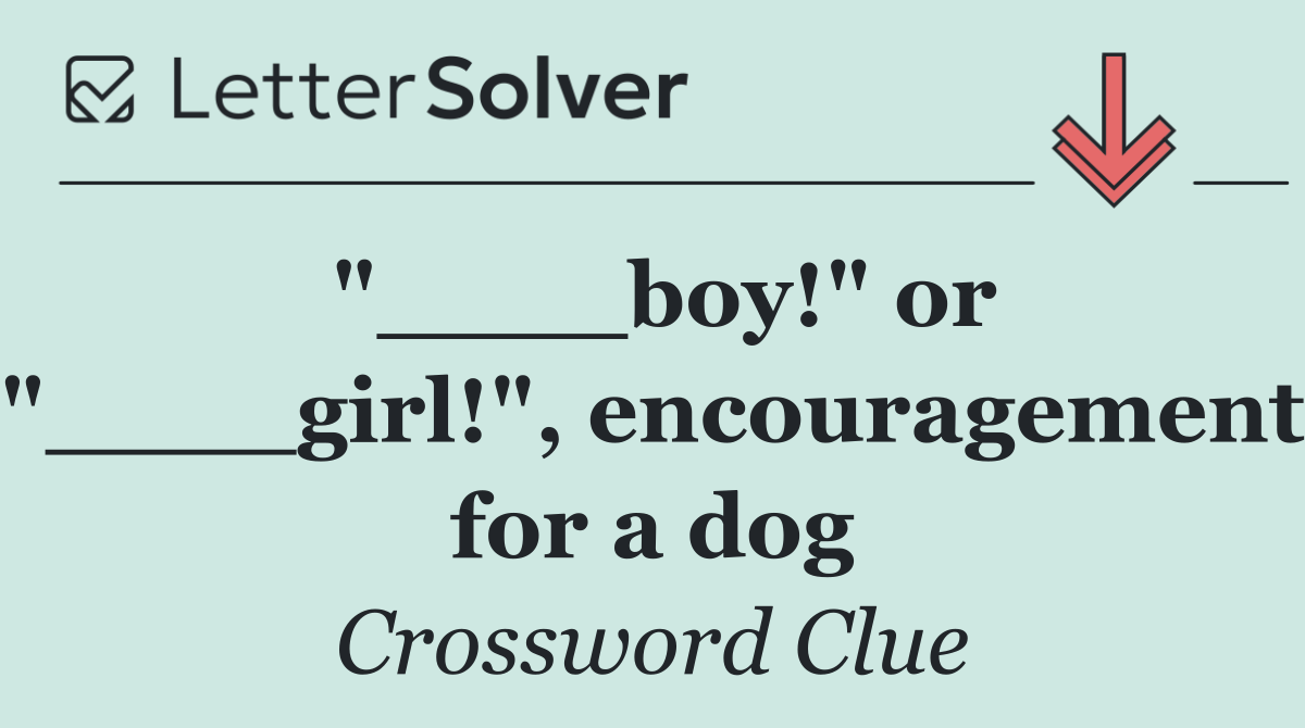 "____boy!" or "____girl!", encouragement for a dog