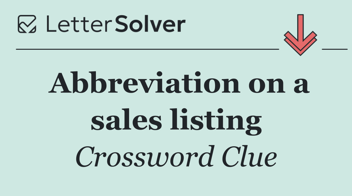 Abbreviation on a sales listing