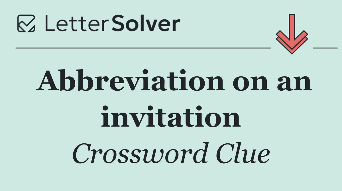 Abbreviation on an invitation