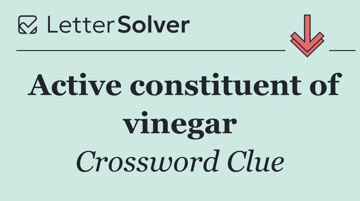 Active constituent of vinegar