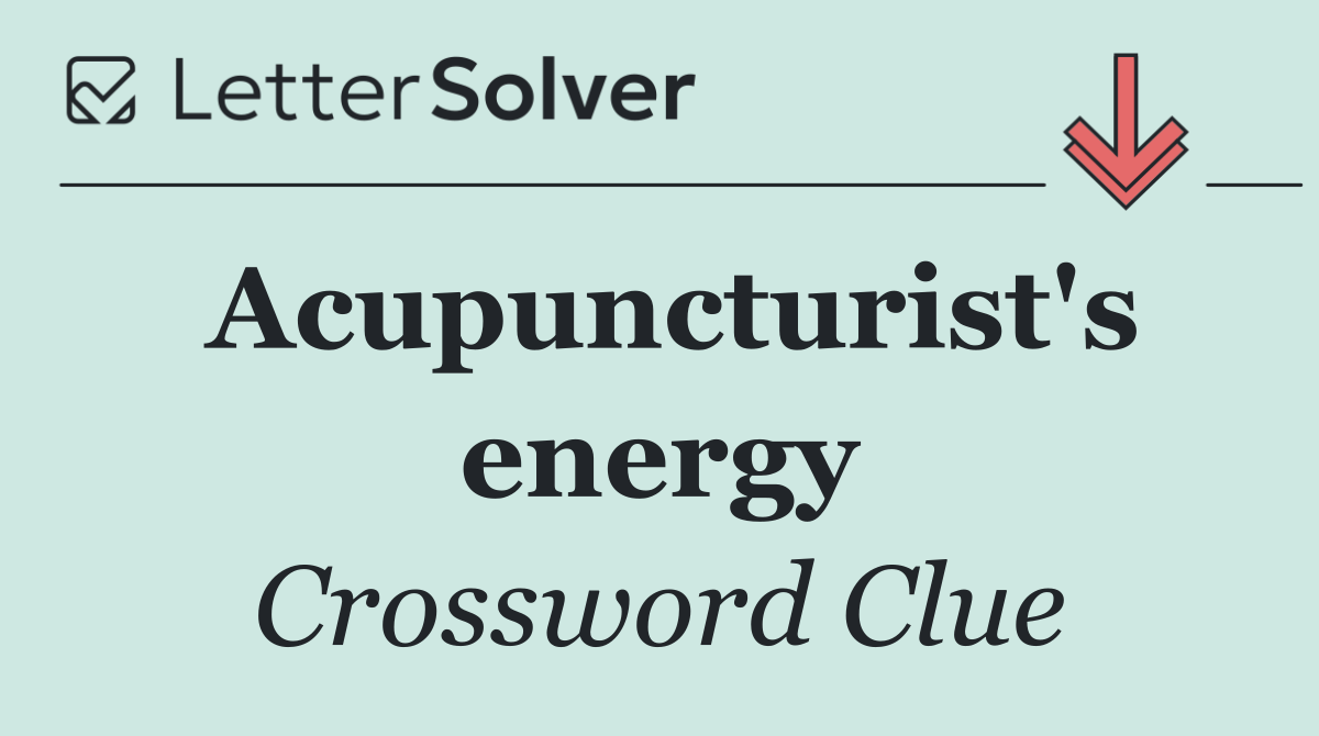 Acupuncturist's energy