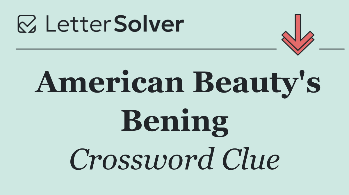 American Beauty's Bening