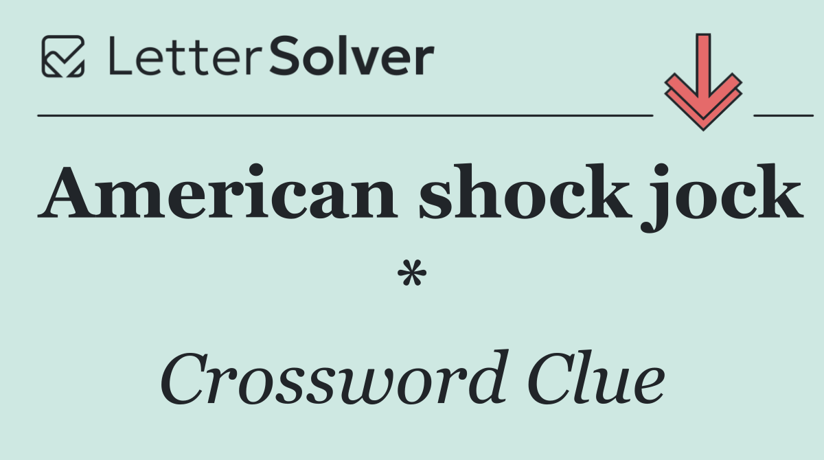 American shock jock *