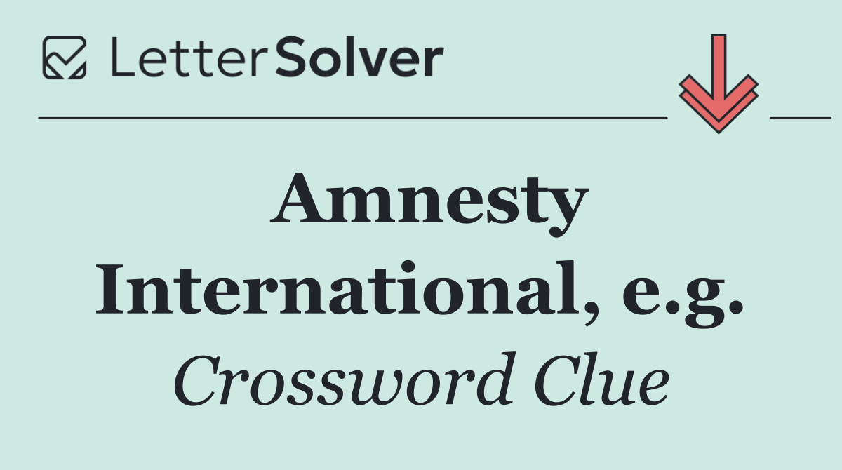 Amnesty International, e.g.