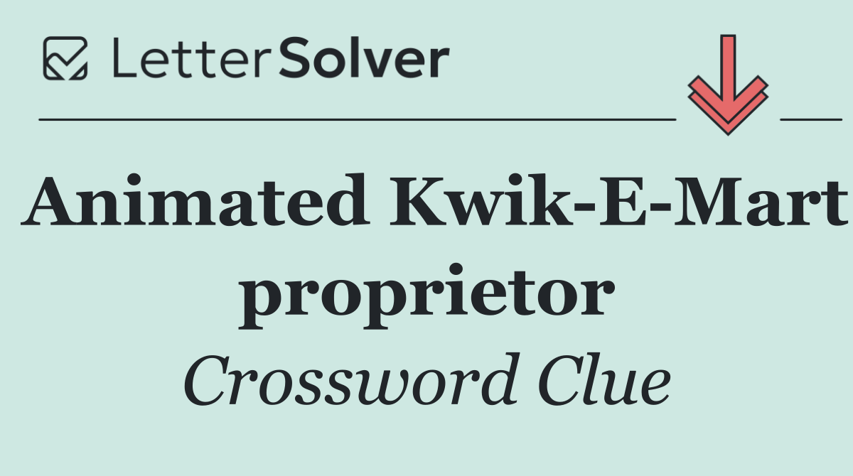 Animated Kwik E Mart proprietor