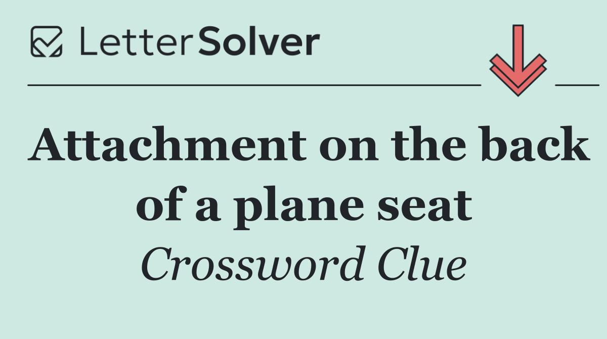 Attachment on the back of a plane seat