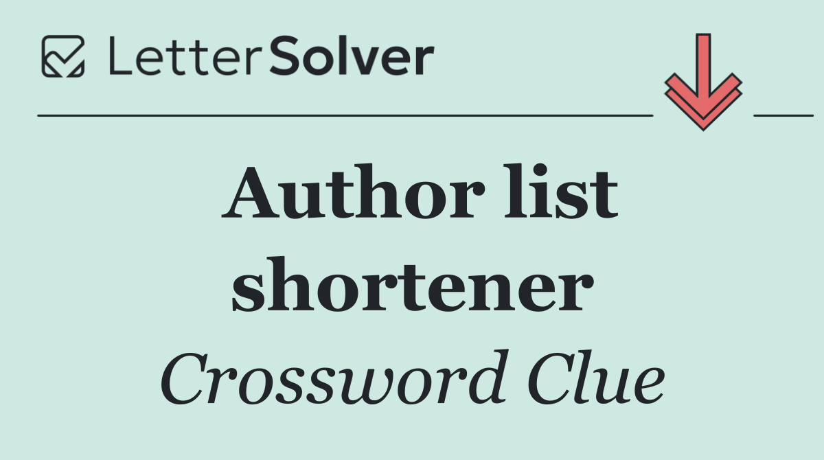 Author list shortener