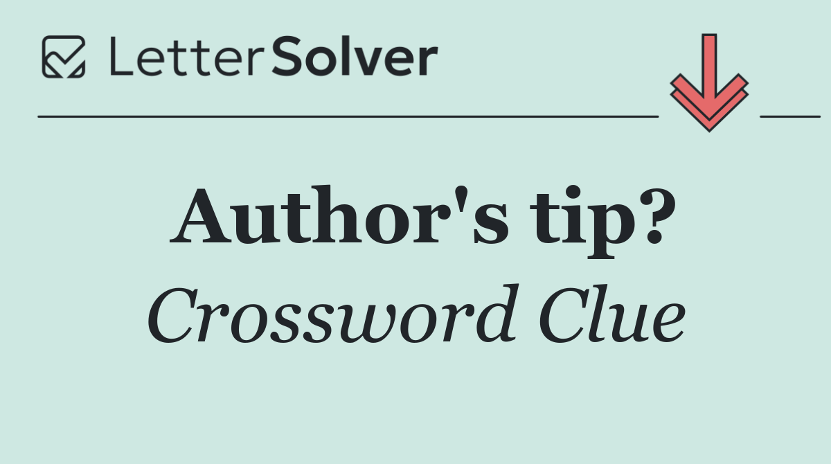 Author's tip?