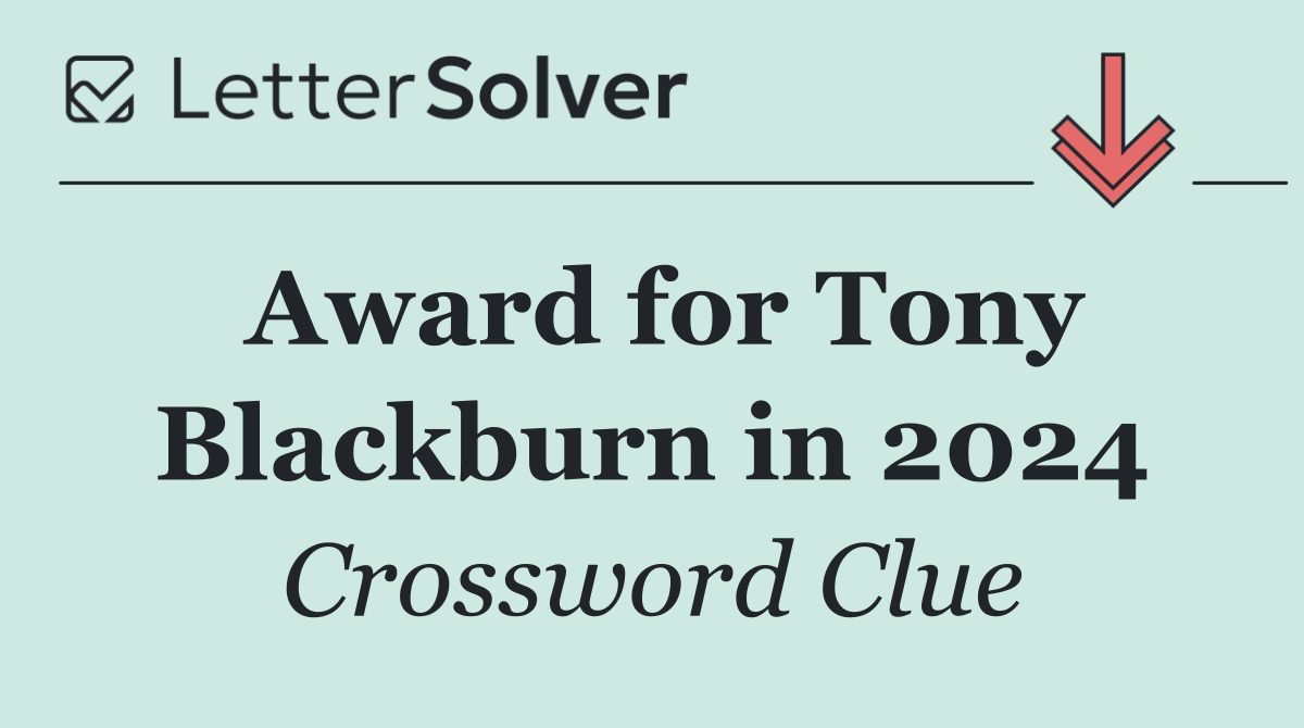 Award for Tony Blackburn in 2024