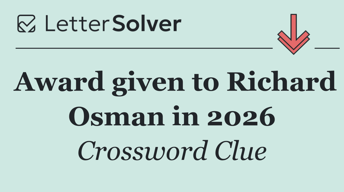 Award given to Richard Osman in 2026