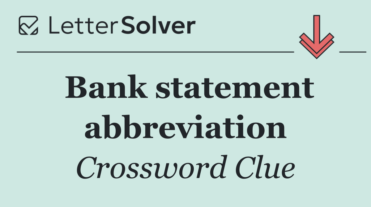 Bank statement abbreviation