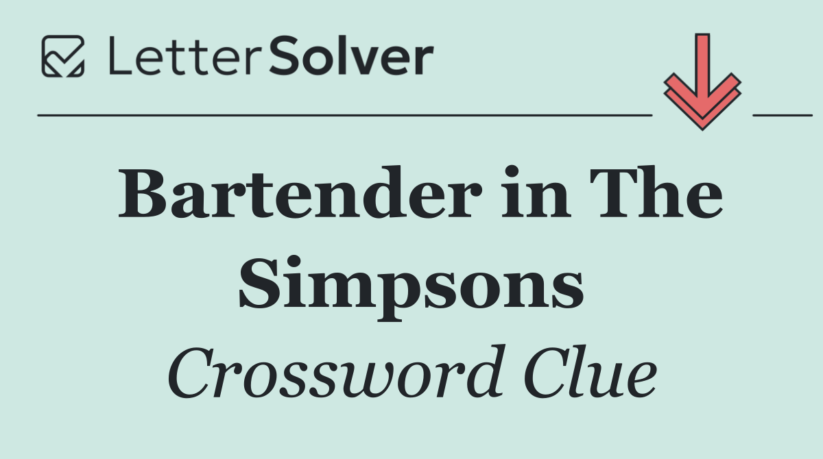 Bartender in The Simpsons
