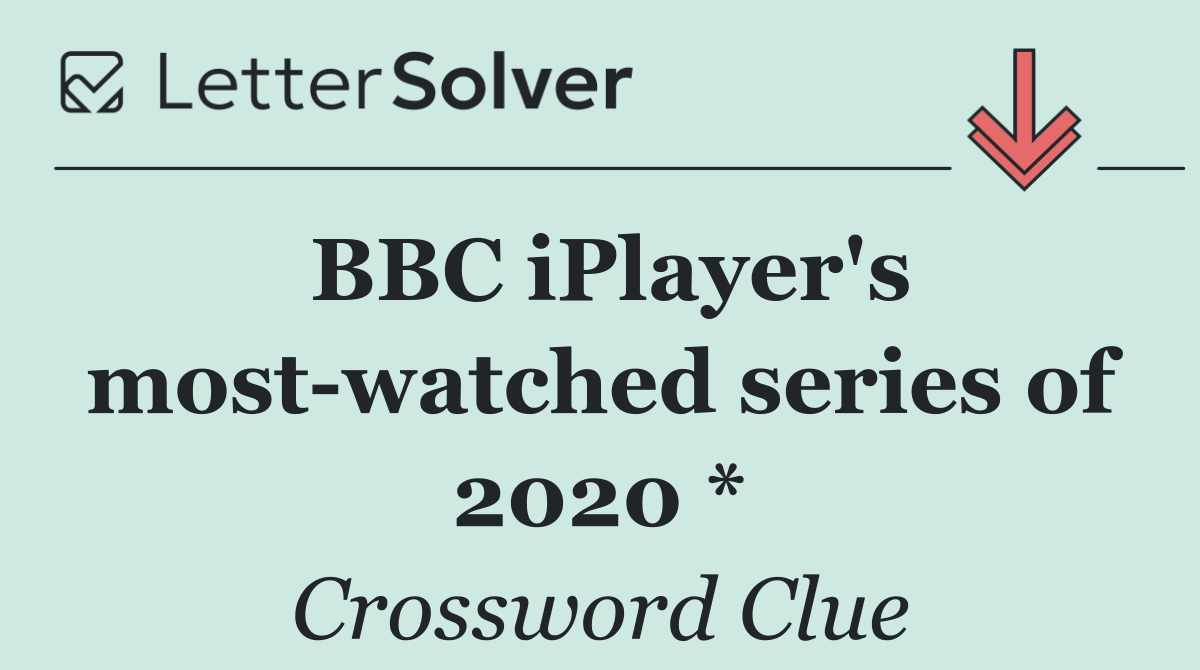 BBC iPlayer's most watched series of 2020 *