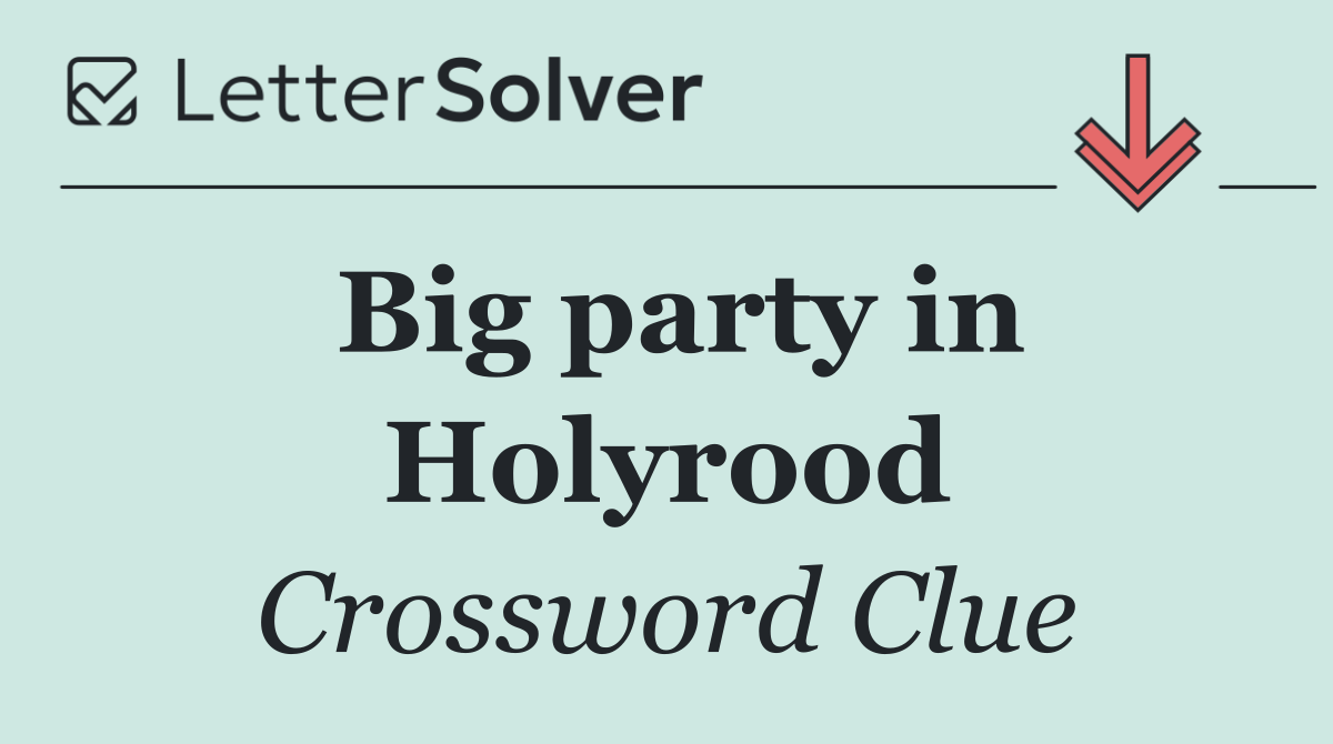 Big party in Holyrood