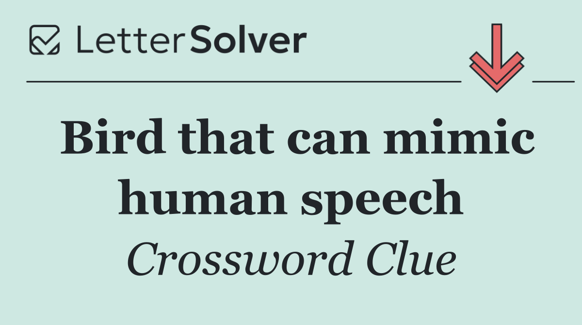 Bird that can mimic human speech