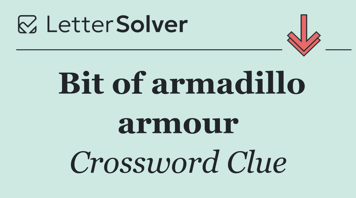 Bit of armadillo armour