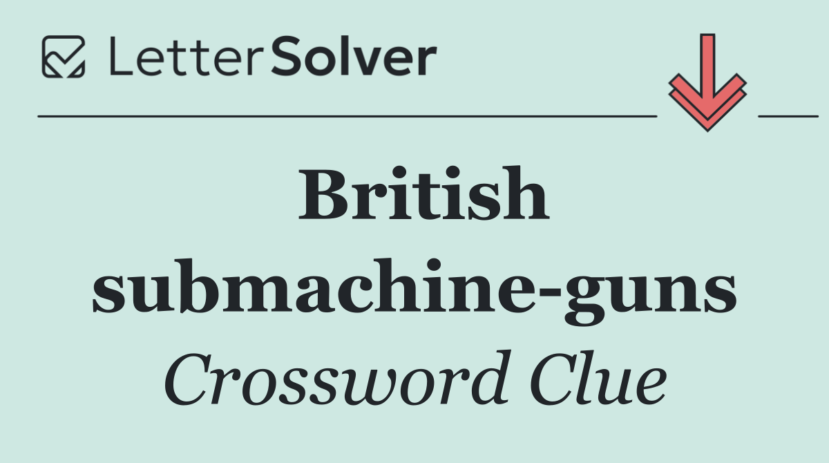 British submachine guns