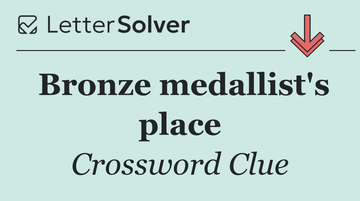 Bronze medallist's place