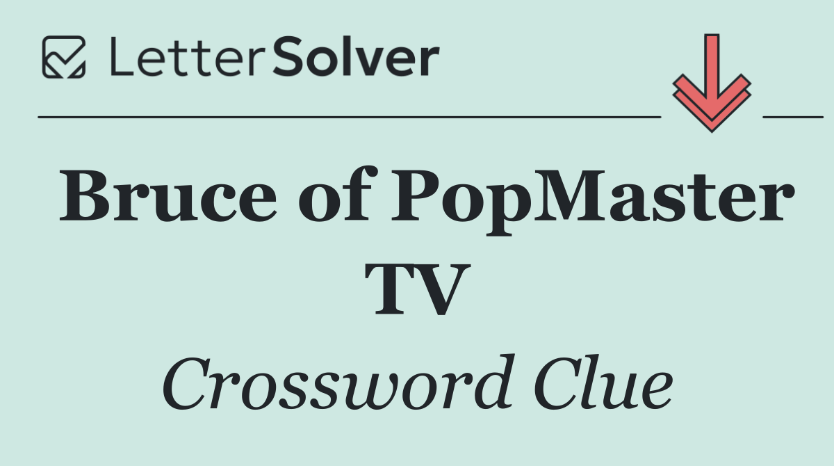 Bruce of PopMaster TV