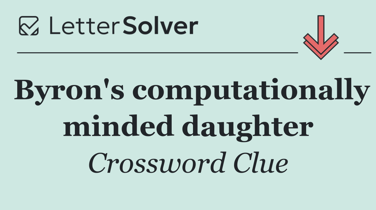 Byron's computationally minded daughter