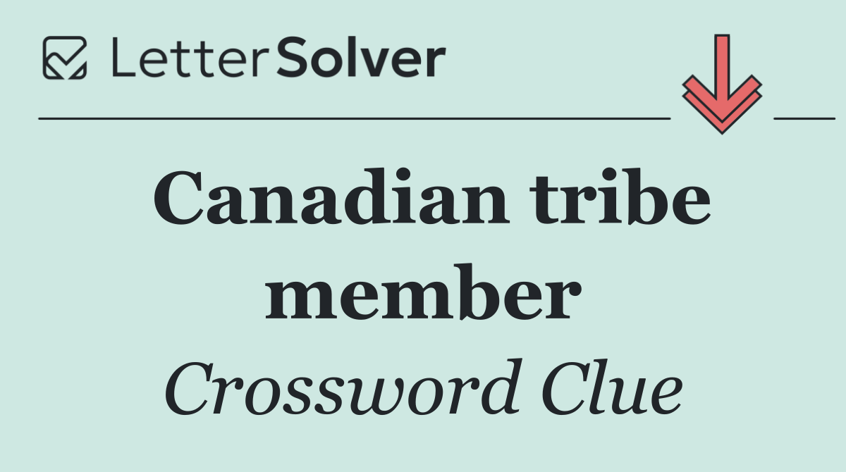 Canadian tribe member