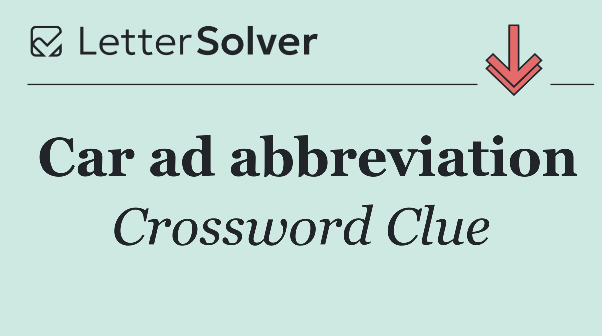 Car ad abbreviation