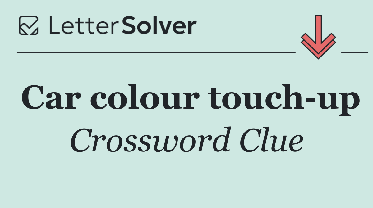 Car colour touch up