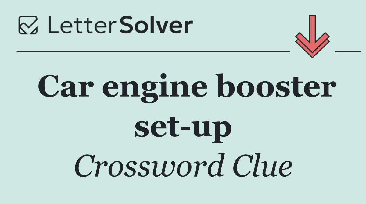Car engine booster set up