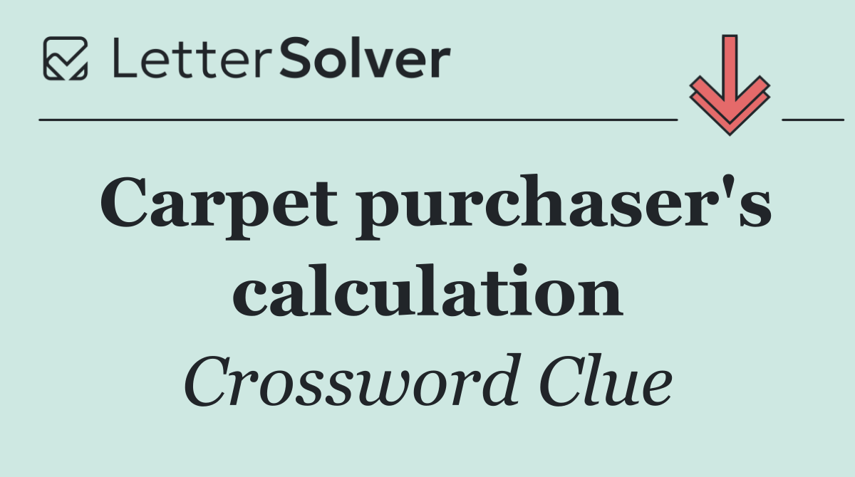 Carpet purchaser's calculation