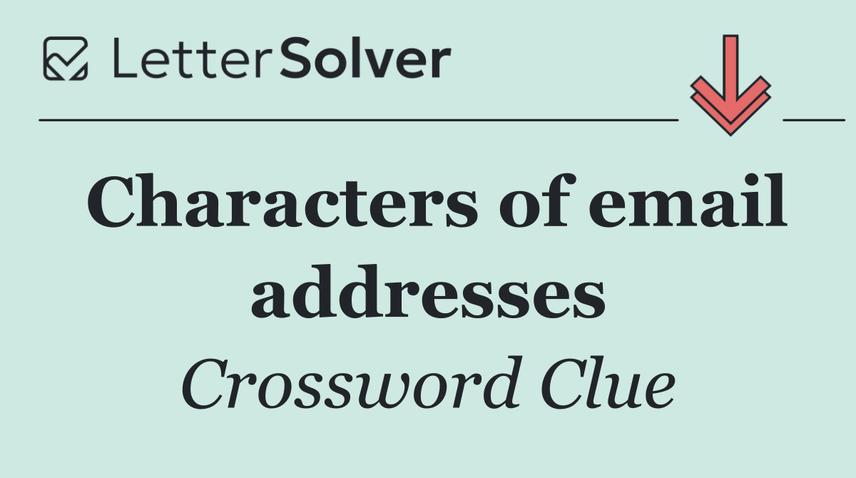 Characters of email addresses