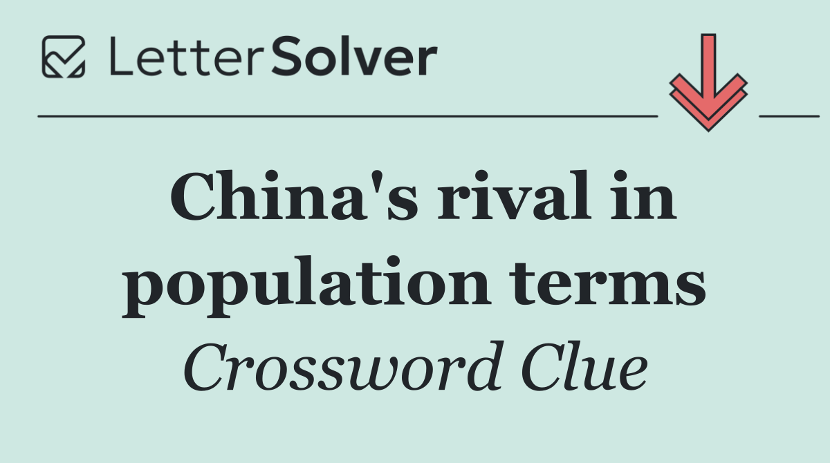 China's rival in population terms