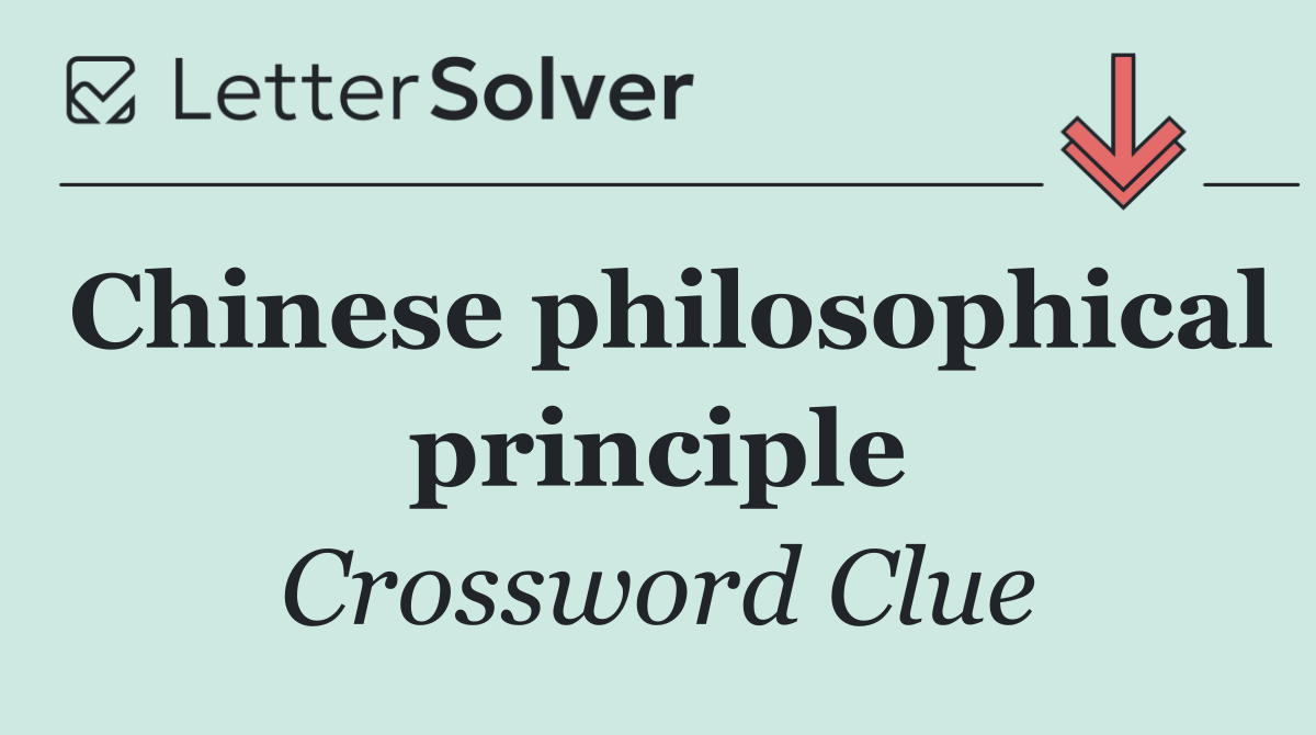 Chinese philosophical principle