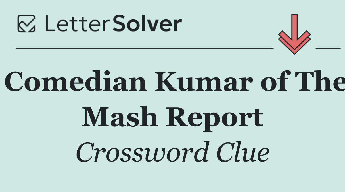 Comedian Kumar of The Mash Report
