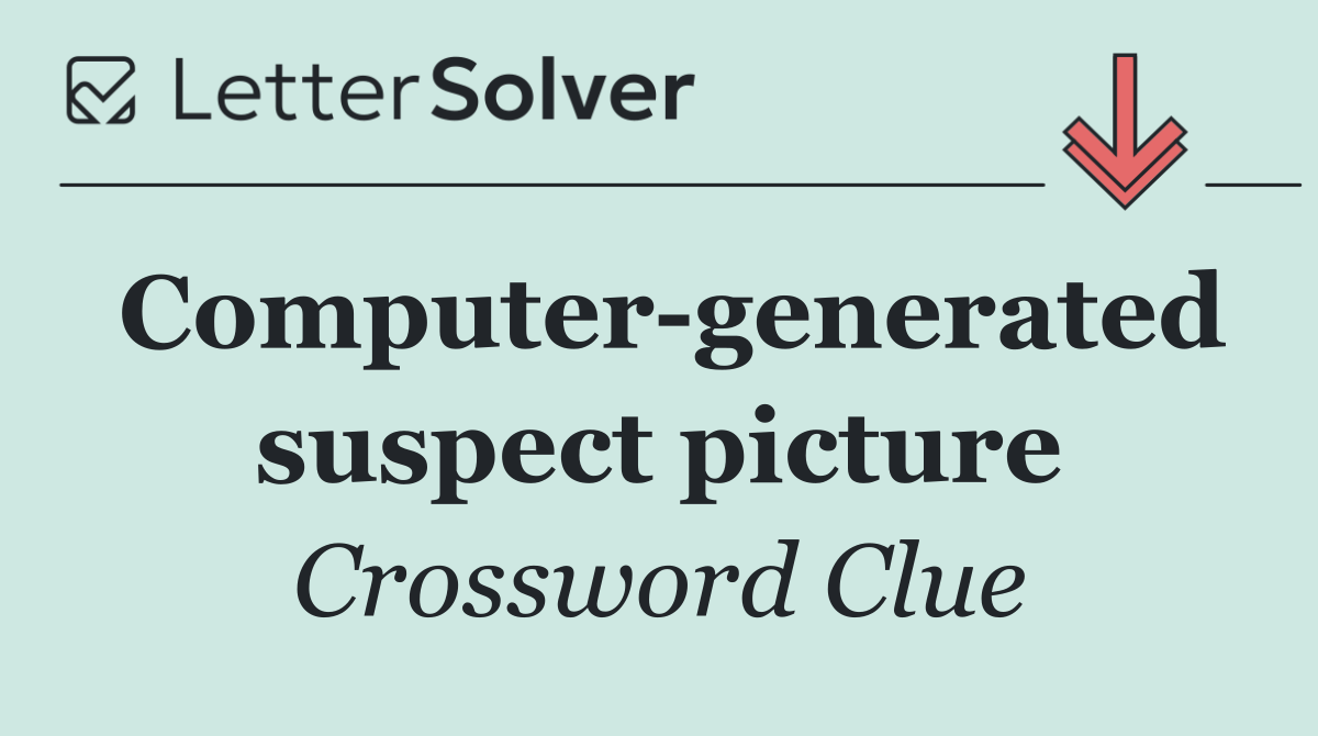 Computer generated suspect picture