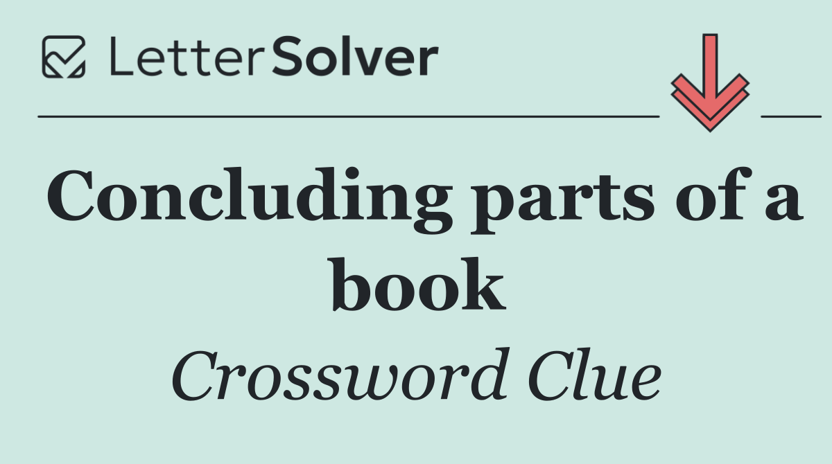 Concluding parts of a book