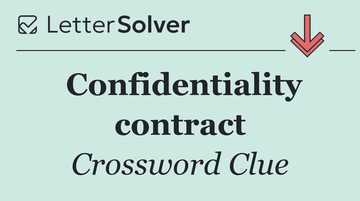 Confidentiality contract