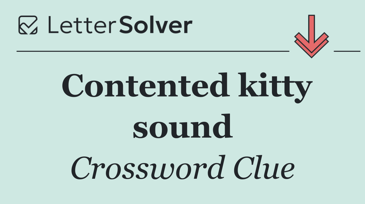 Contented kitty sound