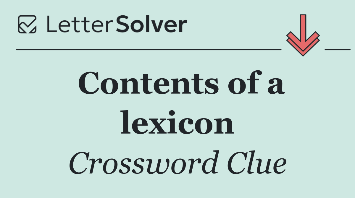 Contents of a lexicon