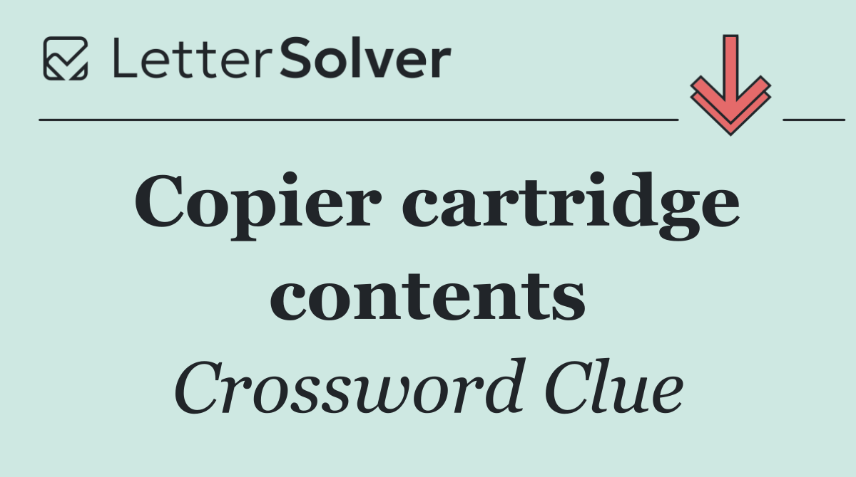 Copier cartridge contents