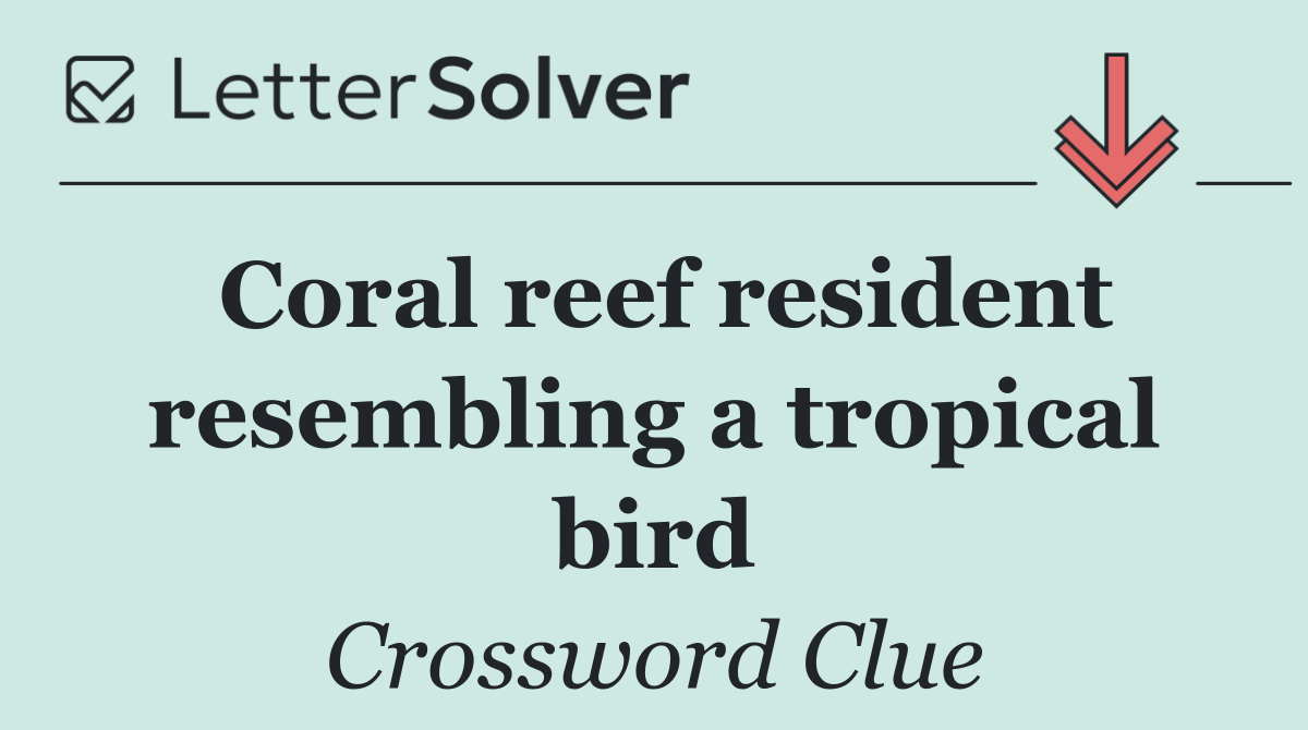 Coral reef resident resembling a tropical bird