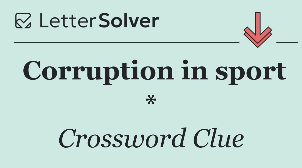 Corruption in sport *