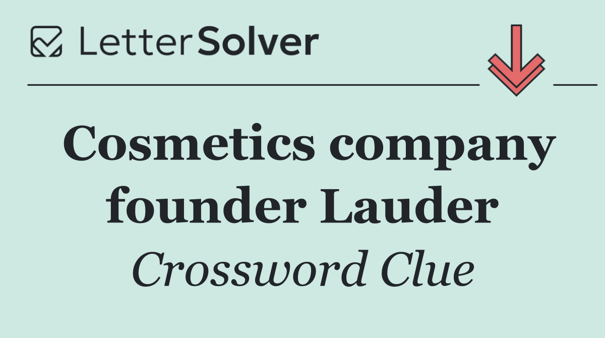 Cosmetics company founder Lauder