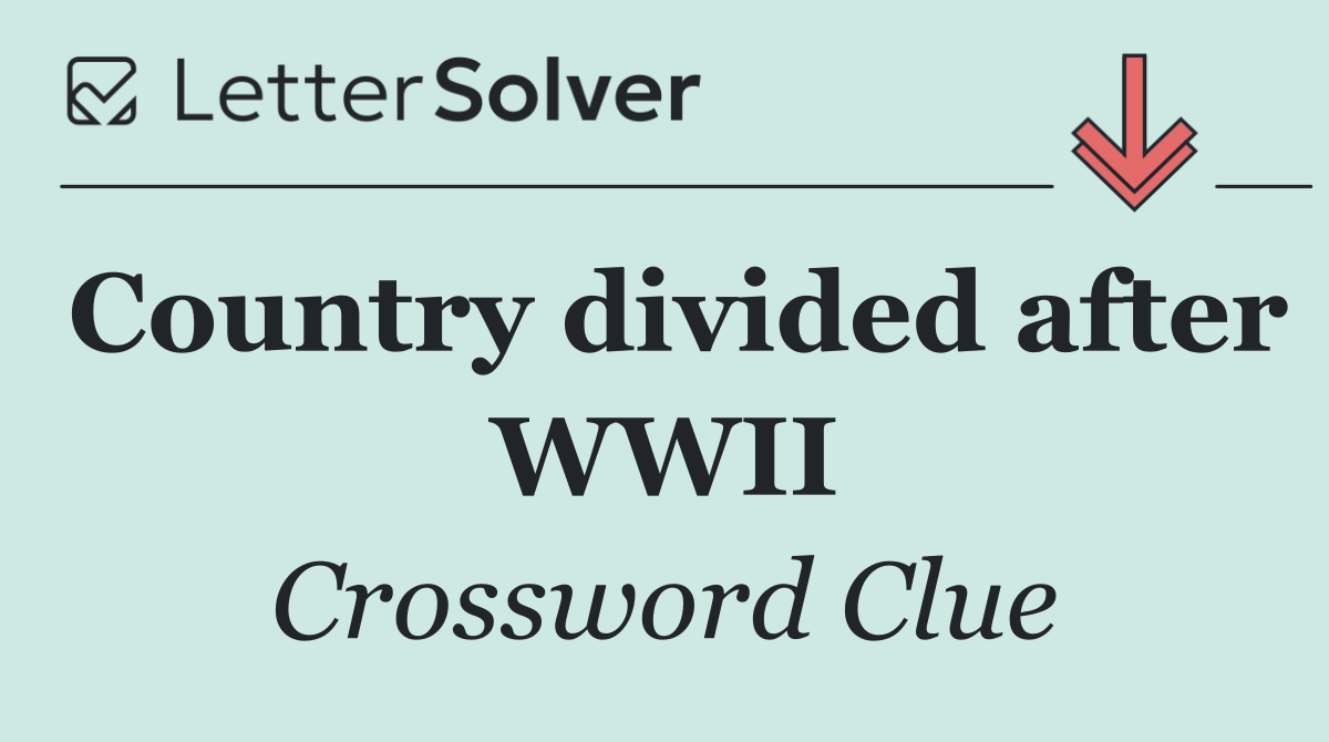 Country divided after WWII